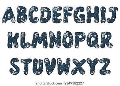 Handcrafted Winter letters color creative art typographic design