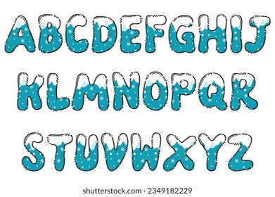 Letras de invierno artesanales color arte creativo diseño tipográfico