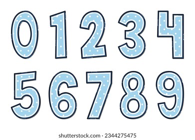 Handcrafted Winter Time Number. Color Creative Art Typographic Design