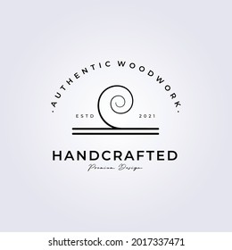 handcrafted woodworker carpenter lumberjack logo simple line art icon vector illustration design