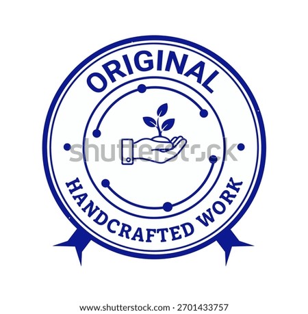 Handcrafted work seal for original, high-quality products. Perfect for artisan businesses and handmade goods.