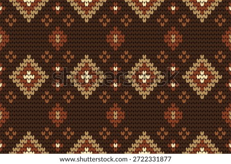 Handcrafted-Inspired Geometric Knit Design for Winter and Rustic Themes