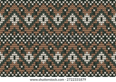 Handcrafted-Inspired Geometric Knit Design for Winter and Rustic Themes