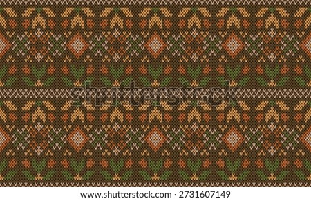 Handcrafted-Inspired Geometric Knit Design for Winter and Rustic Themes