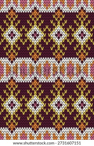 Handcrafted-Inspired Geometric Knit Design for Winter and Rustic Themes