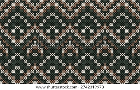Handcrafted-Inspired Geometric Knit Design for Winter and Rustic Themes