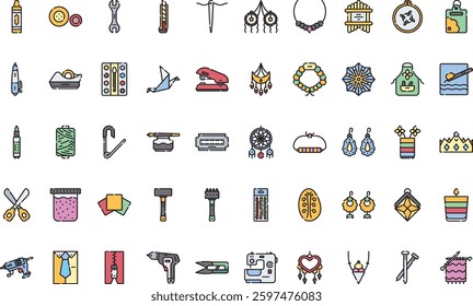 Handcrafts icons High-Quality Vector Icons Collection with Editable Stroke. Ideal for Professional and Creative Projects.