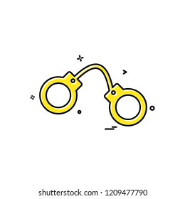 handcuff arrest police icon vector design