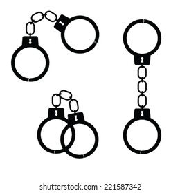 handcuff black vector illustration on a white background