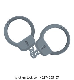 Vector de dibujos animados de icono de la aplicación de la esposas. Cárcel policial. Arresto delictivo