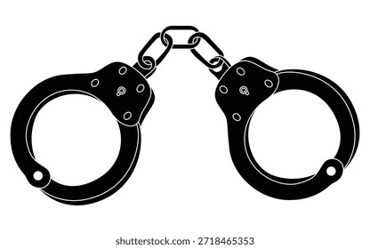 Ilustración vectorial del concepto de la libertad de las esposas, fuerza humana y icono de la silueta de la liberación
