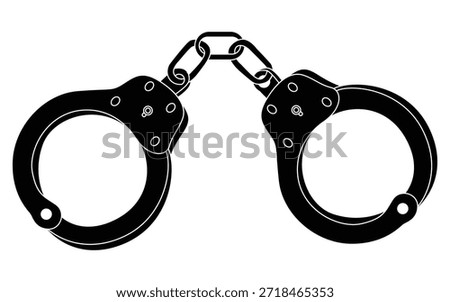 Handcuff Freedom Concept Vector Illustration, Human Strength and Liberation Silhouette Icon
