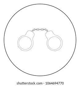 Handcuff icon black color in circle
