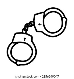 Handcuff Icon. Bold outline design with editable stroke width. Vector Illustration.