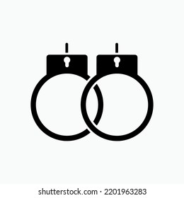 Handcuff Icon. Criminal, Guilty Person Symbol - Vector.