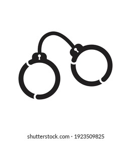 Handschellen-Symbol-Design einzeln auf weißem Hintergrund