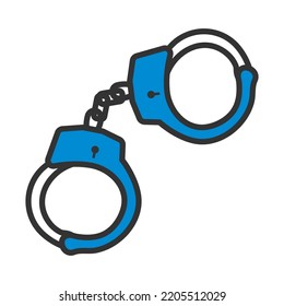 Handcuff Icon. Editable Bold Outline With Color Fill Design. Vector Illustration.