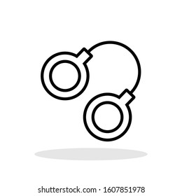 Handcuff icon in flat style. Crime symbol for your web site design, logo, app, UI Vector EPS 10.