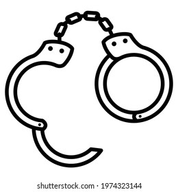 Handcuff icon in flat style isolated. Vector Symbol illustration.