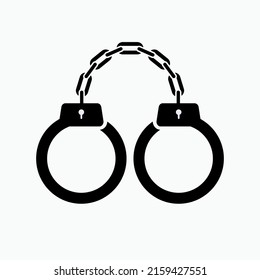 Handcuff Icon. Manacle Symbol When Arrested - Vector.