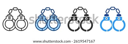 Handcuff Icon Multiple Style Vector Collection