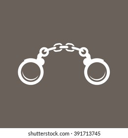 Handcuff Icon on Dark Gray Color. Eps-10.