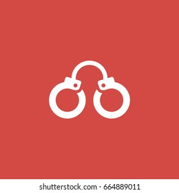 handcuff icon. sign design. red background