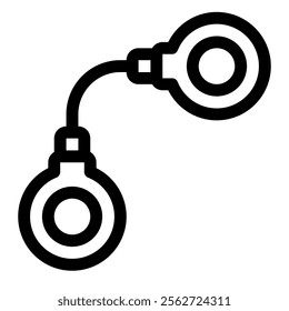 Handcuff icon with simple and line style