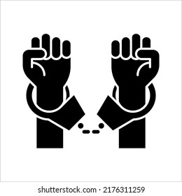 Handcuff icon, Vector illustration on white background. Handcuff, Police Equipment sign design template for web and mobile UI element