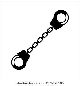 Handcuff icon, Vector illustration on white background. Handcuff, Police Equipment sign design template for web and mobile UI element