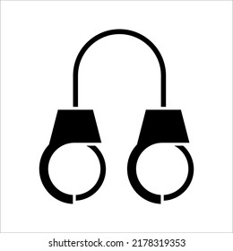 Handcuff icon, Vector illustration on white background. Handcuff, Police Equipment sign design template for web and mobile UI element