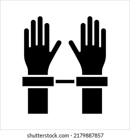 Handcuff icon, Vector illustration on white background. Handcuff, Police Equipment sign design template for web and mobile UI element