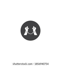 Handschellen-Symbol-Vektorgrafik, Logo-Design-Illustration 
