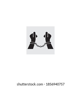 Handcuff icon vector,logo design illustration 