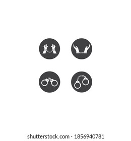 Handschellen-Symbol-Vektorgrafik, Logo-Design-Illustration 