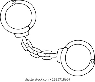 Handcuff Isolated Coloring Page for Kids