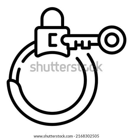 Handcuff key lock icon outline vector. Hand jail. Arrest criminal