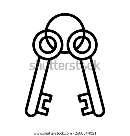 Handcuff Keys Vector Line Icon Design