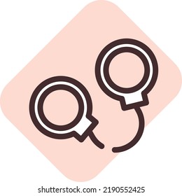 Ley de esposas, ilustración, vector sobre fondo blanco.
