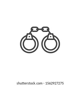 Handcuff line icon. linear style sign for mobile concept and web design. Sex shop handcuff outline vector icon. Symbol, logo illustration. Vector graphics