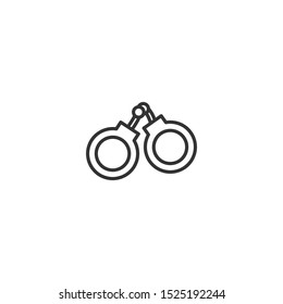 Handcuff line icon in simple design on a white background