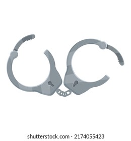 Handcuff punishment icon cartoon vector. Criminal arrest. Crime jail