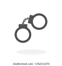 Handcuff Restraint Manacles Icon Symbol Sign Vector Illustration Silhouette Black