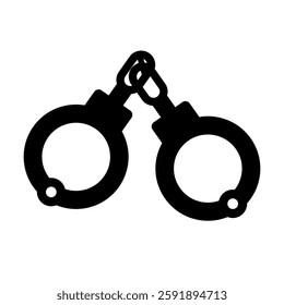 Handcuff silhouette. Arrest silhouette. Vector.