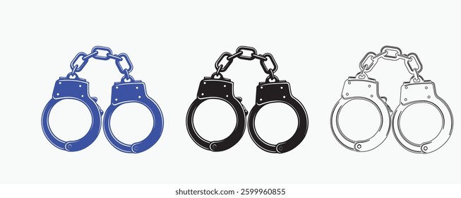 handcuff silhouette icon vector illustration