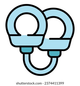 Handcuff unlock icon outline vector. Hand police. Thief prison color flat