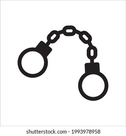 Handcuff vector icon. Handcuffs flat sign design. Cuffs symbol pictogram. Police handcuffs isolated icon