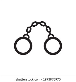 Handcuff vector icon. Handcuffs flat sign design. Cuffs symbol pictogram. Police handcuffs isolated icon