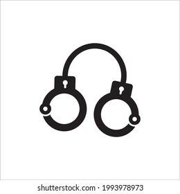 Handcuff vector icon. Handcuffs flat sign design. Cuffs symbol pictogram. Police handcuffs isolated icon