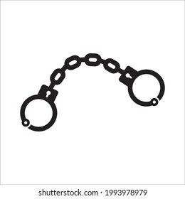 Handcuff vector icon. Handcuffs flat sign design. Cuffs symbol pictogram. Police handcuffs isolated icon